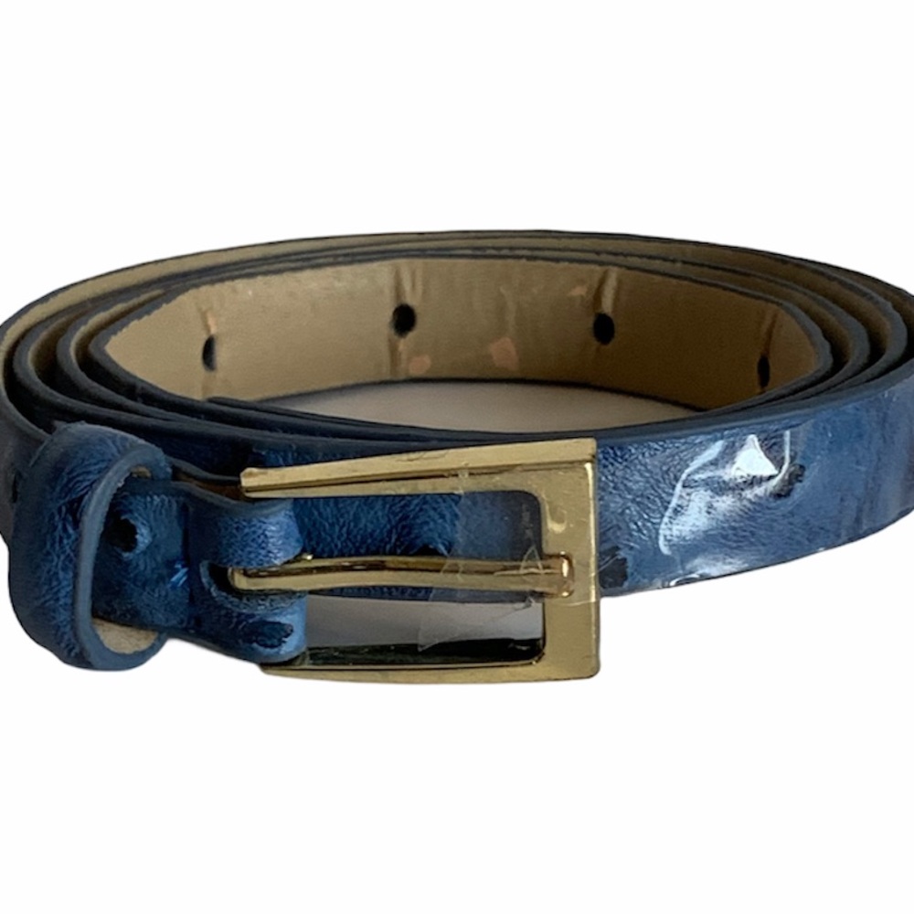 1/2” TEXTURED BLUE SKINNY BELT